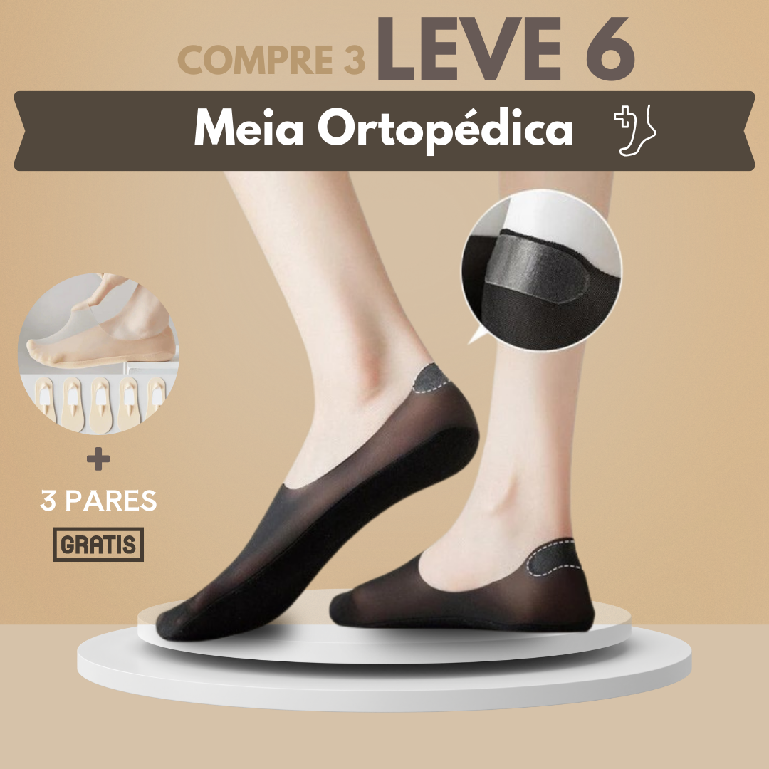 Meias Invisíveis Ortopédicas StepConfort© – SOMENTE HOJE [COMPRE 3 LEVE 6 PARES]