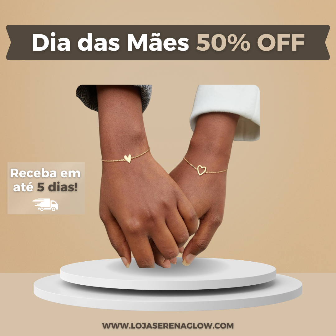 Pulseira Corações Laço Eterno - Promoção dia das Mães 50% OFF e Entrega em até 5 Dias